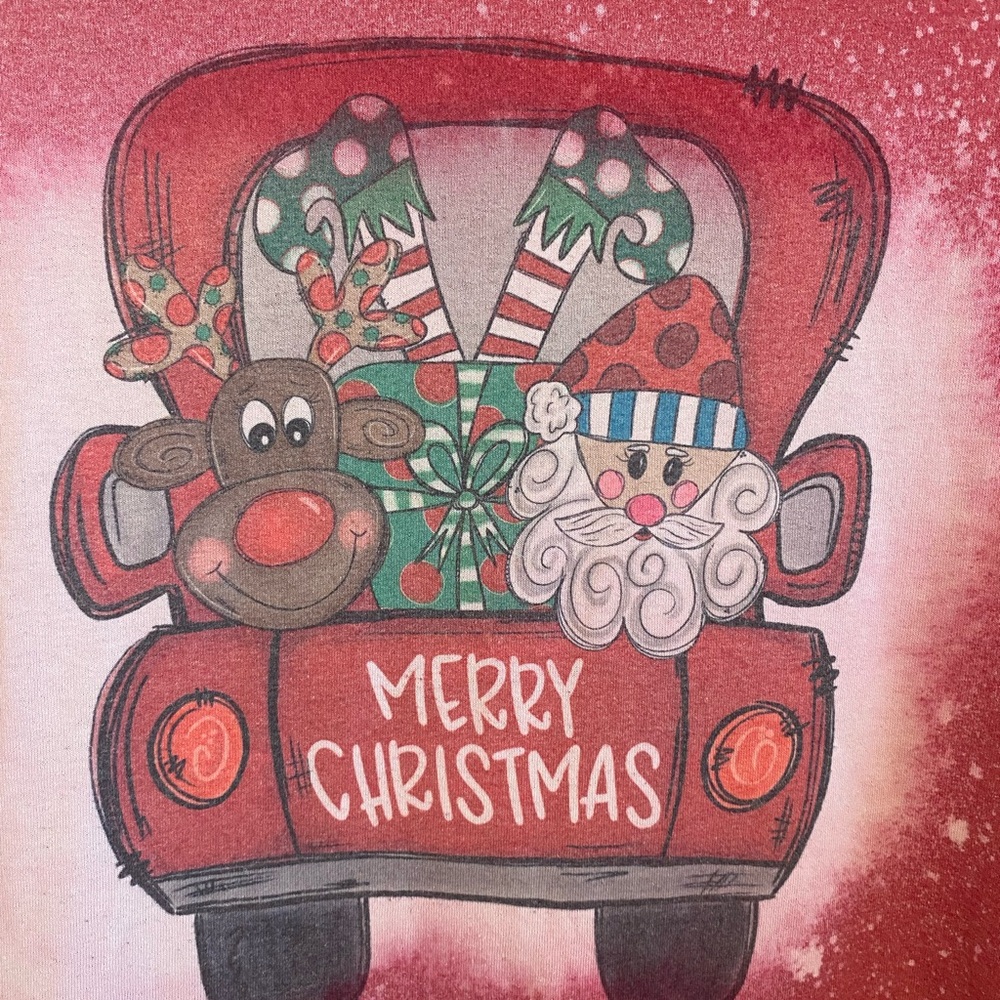 Festive Red Christmas Truck Pillow Cover